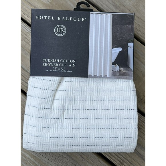 Hotel Balfour Bath Hotel Balfour Basketweave Cream Shower Curtain